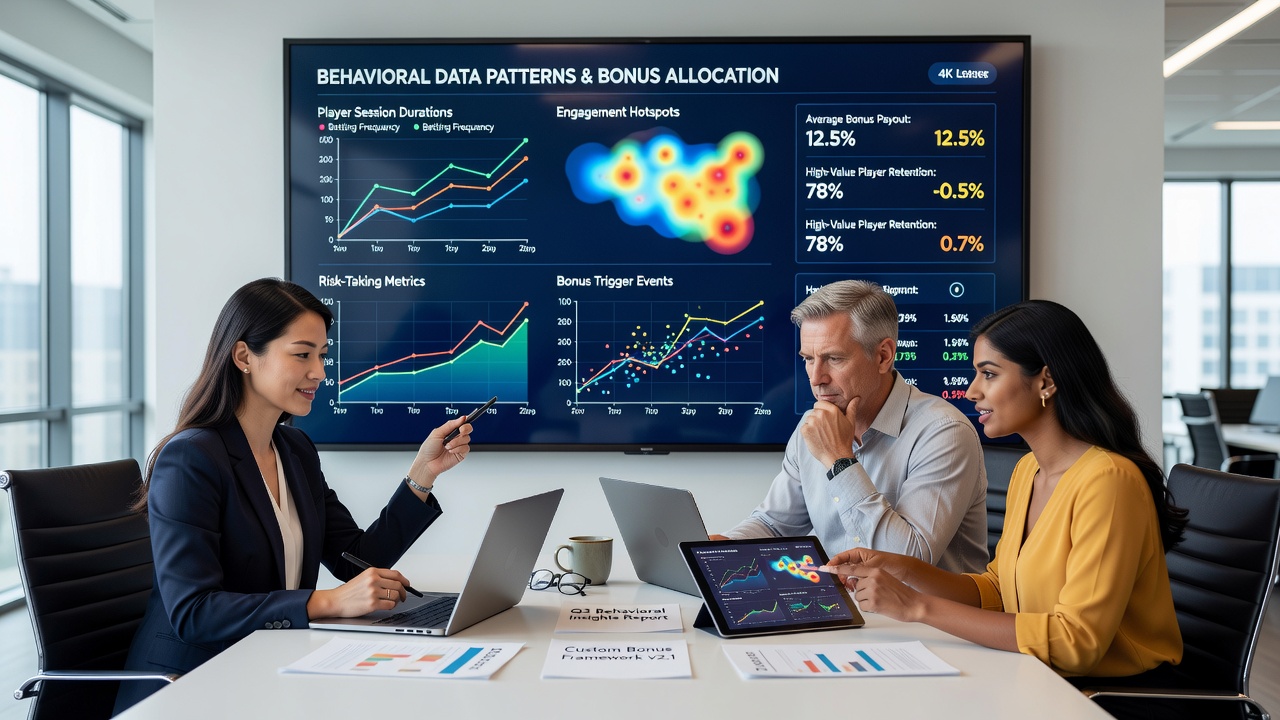 Analytics dashboard showing player segmentation and bonus allocation based on table game session data