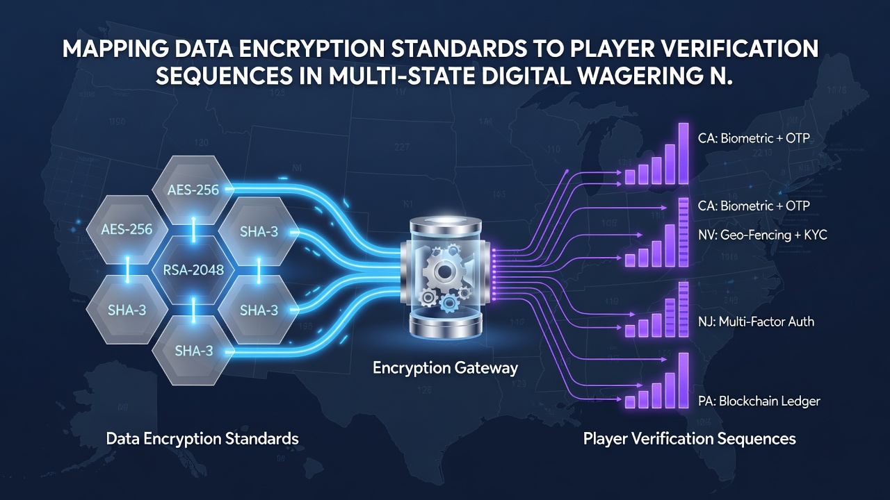 Player verification sequences mapped to encryption protocols in digital wagering