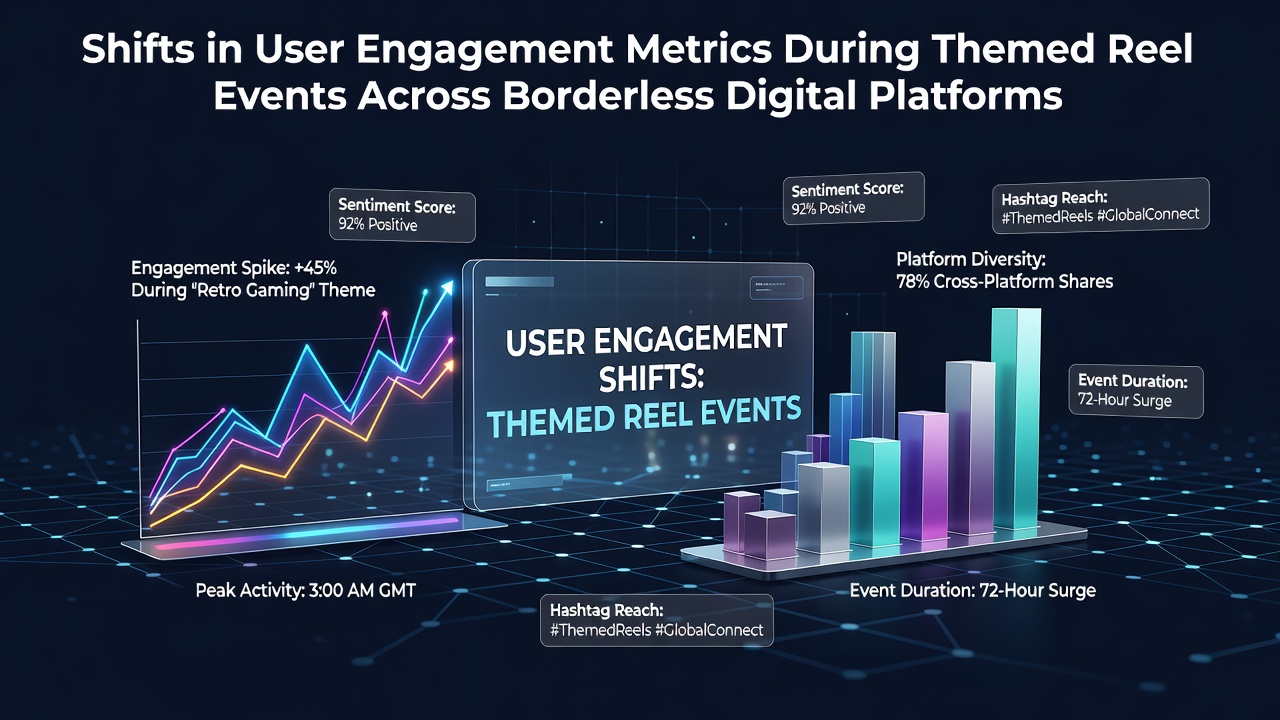 Data visualization showing engagement spikes during global reel events on multiple digital platforms