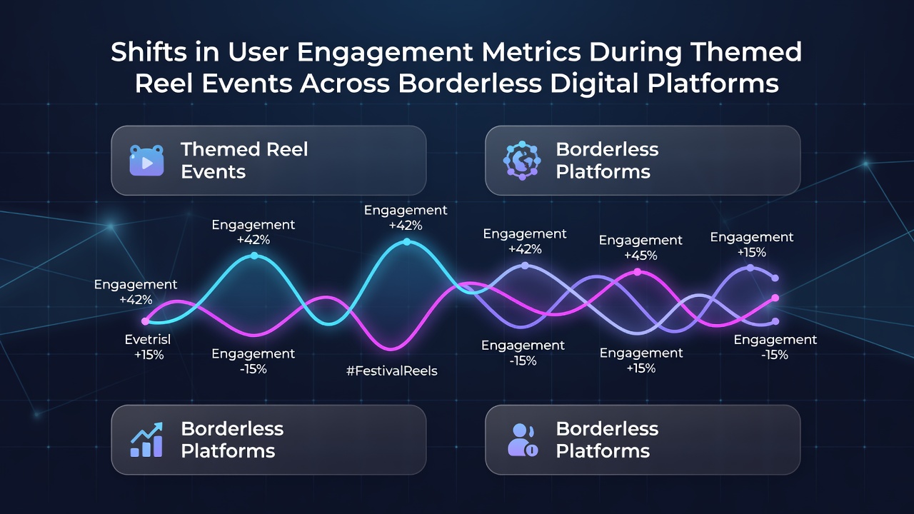 Graph comparing engagement metrics before and during themed reel events on borderless platforms